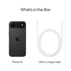 Apple iPhone Air 256 GB: Thinnest iPhone Ever, 16.63 cm (6.5″) Display with Promotion up to 120Hz, Powerful A19 Pro Chip, Center Stage Front Camera, All-Day Battery Life; Space Black