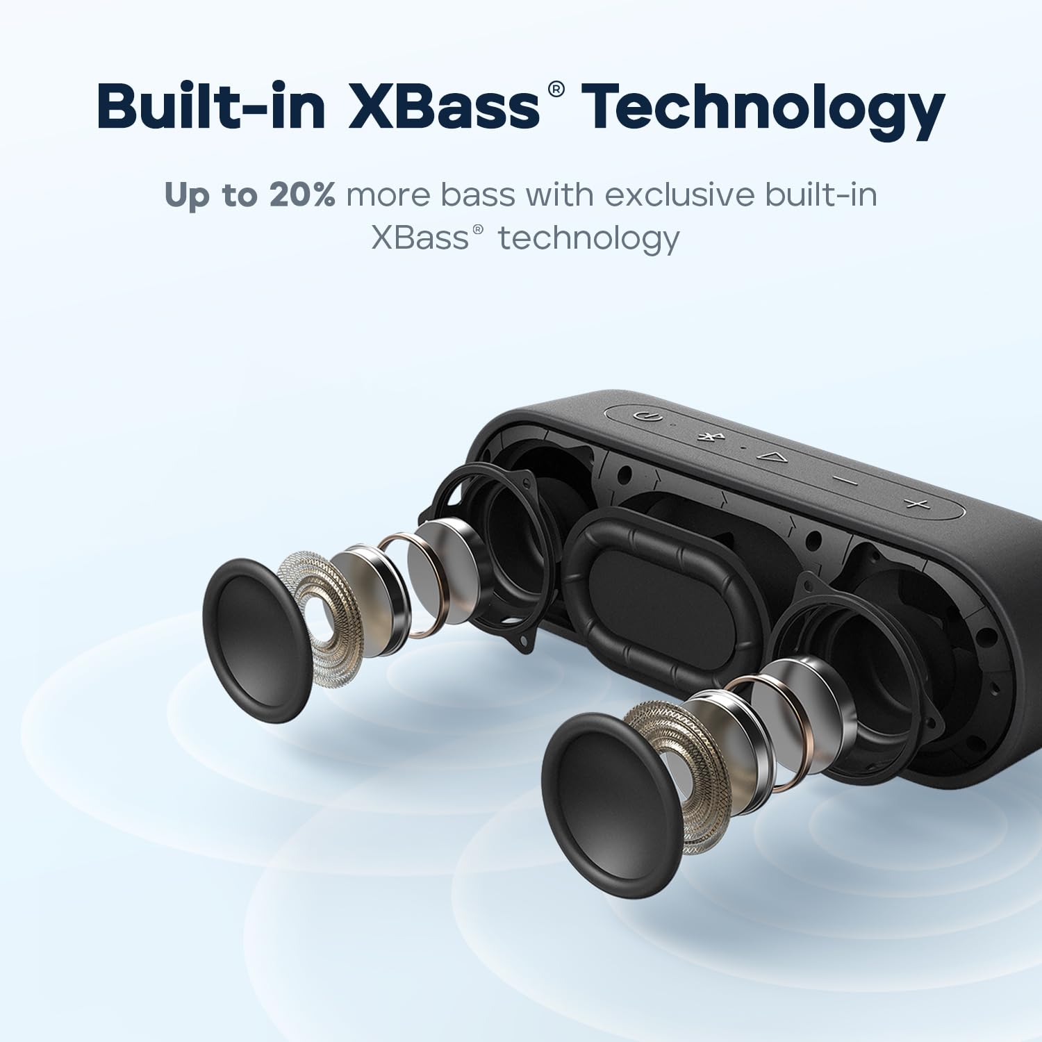 Tribit Updated Version XSound Go Wireless Bluetooth 5.3 Speakers with Loud Stereo Sound & Rich Bass 16W,24H Playtime,150 ft Bluetooth Range,Outdoor Lightweight IPX7 Waterproof,Built-in Mic (Black) - Image 2